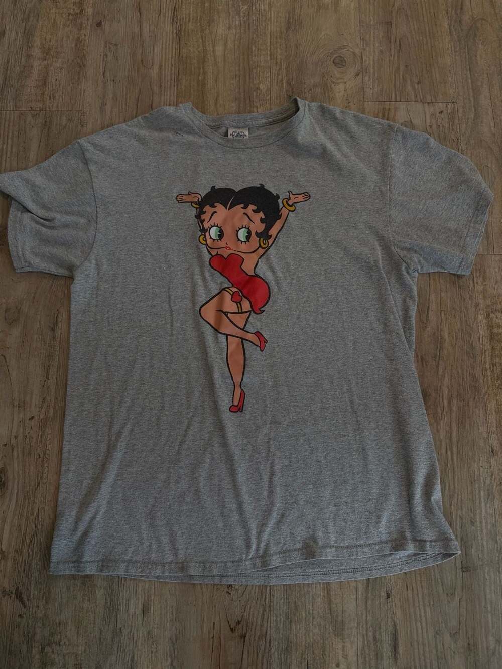 Vintage Betty Boop Graphic Tee Delta Pro Weight Heather Grey T-Shirt